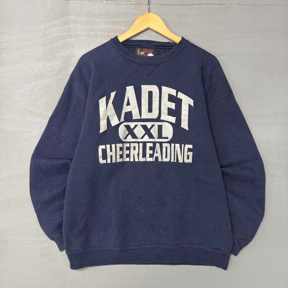 Vintage Kasey Cheerleading Soffe 90s‎ Made in USA Blue Sweatshirt XL - Picture 1 of 8
